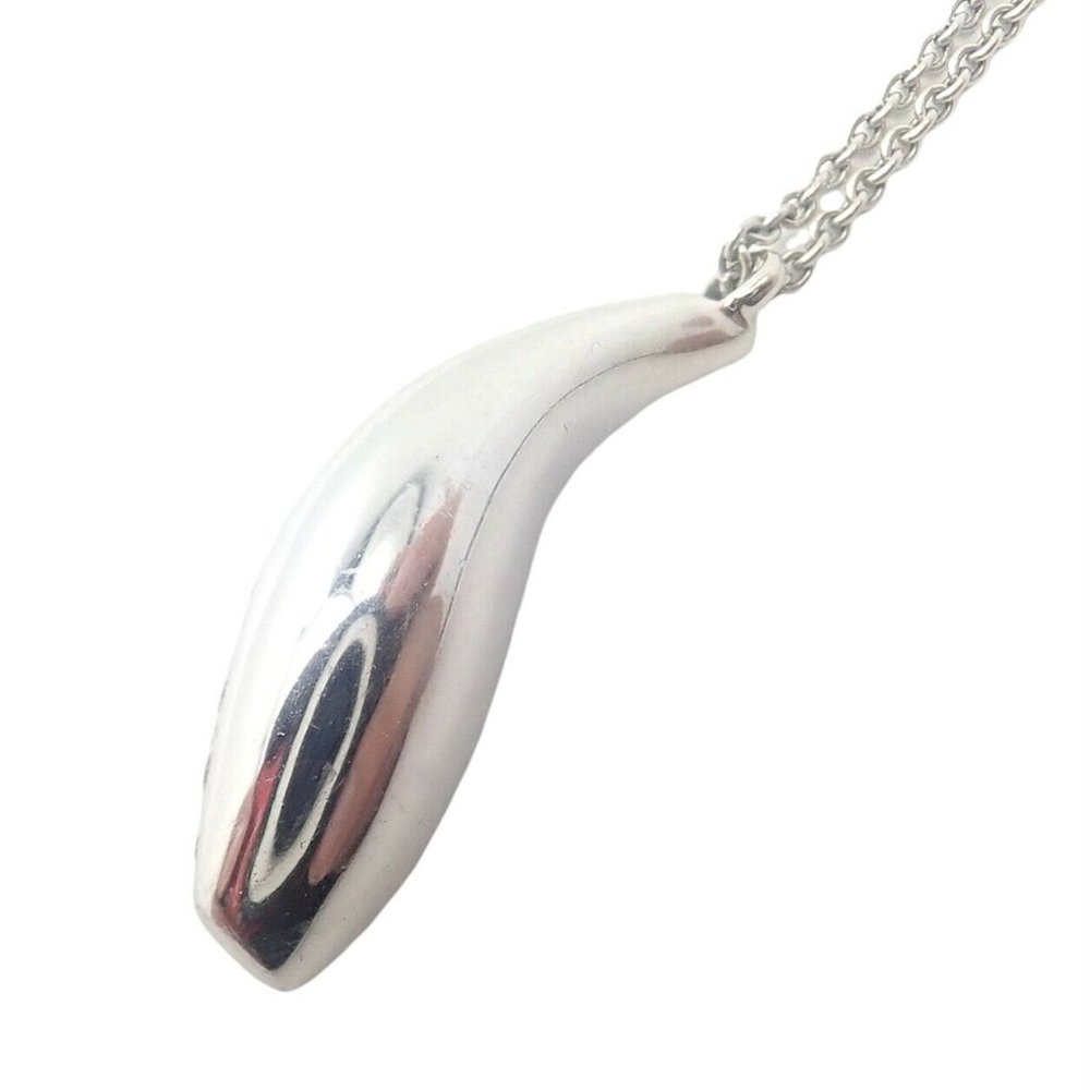 Authentic! Tiffany & Co 18k White Gold Frank Gehry Diamond Fish Necklace - Picture 8 of 12